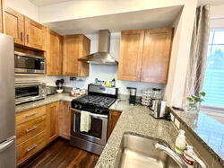 Gourmet kitchen with gas stove & granite countertops